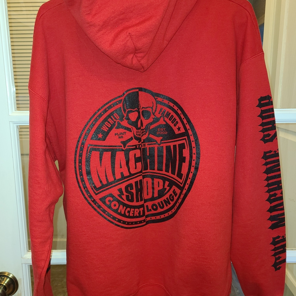 Machine Shop Red Hoodie Mens Sz Large - Picture 2 of 4